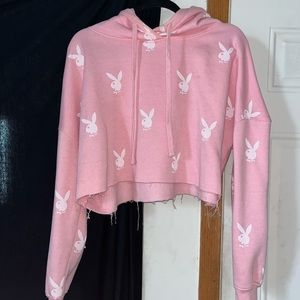 Playboy crop sweater pink